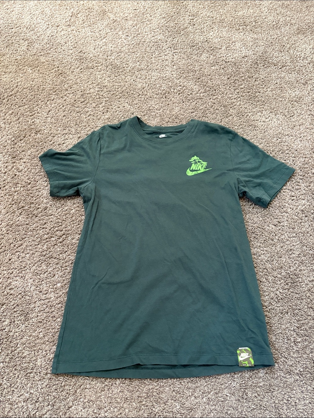 Nike Green Tee with Neon Green Logo